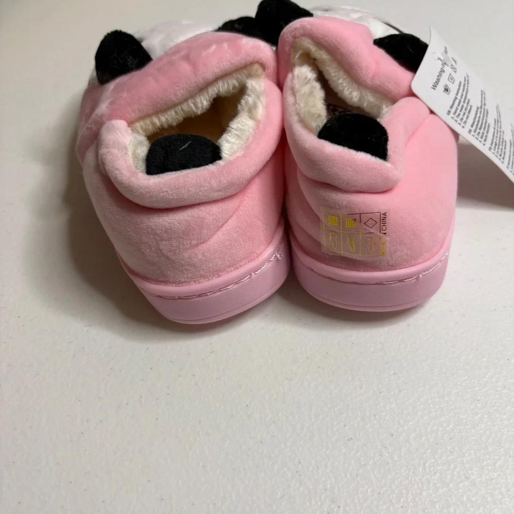 KVbabby Pink Panda Slippers Little‎ Kid Size CN200 11-12 Cozy Plush Footwear